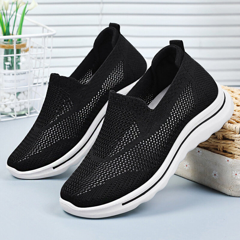 Men's Shoes Spring 2024 Lazy Casual Shoes Hollow Breathable One Step Soft Sole Lightweight Walking Shoes