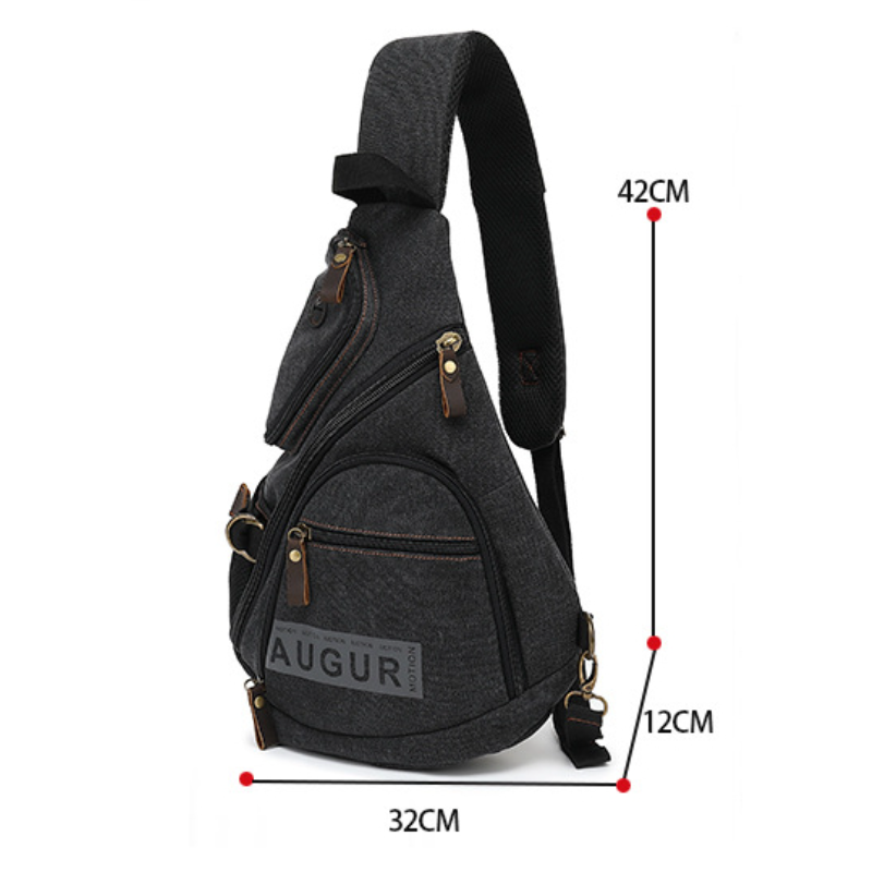 Chikage Stylish Single Shoulder Crossbody Bag Large Capacity Personality Men's Bag Retro Street Trend Canvas Leather Bag
