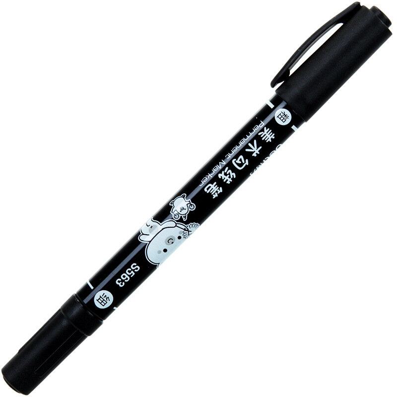Pennarello artistico penna a gancio da disegno per bambini, pennarello nero, testa sottile all'ingrosso S563