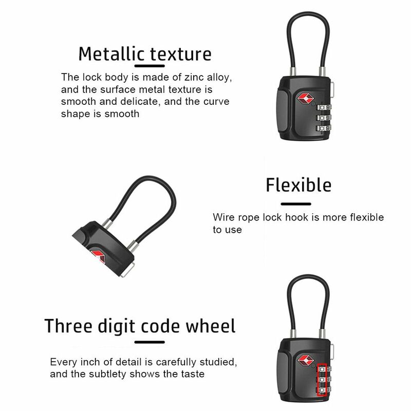 ล็อค Tsa สำหรับกระเป๋าเดินทางล็อคศุลกากร3 Dial Digit Combination Anti-Theft ล็อคได้อย่างปลอดภัยล็อครหัสกระเป๋าล็อคอุปกรณ์เสริมกระเป๋าเดินทาง
