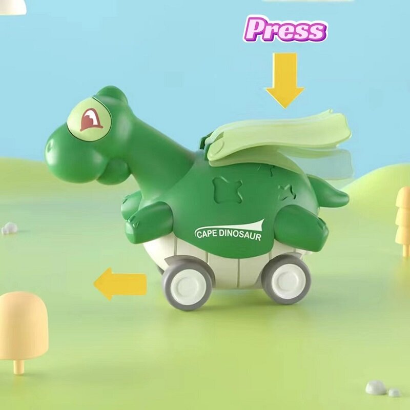 Menino menina fricção brinquedos de energia imprensa tipo movimento dinossauro brinquedo carro dinossauro pouco amarelo pato brinquedo inercial força dirigindo brinquedo bonito