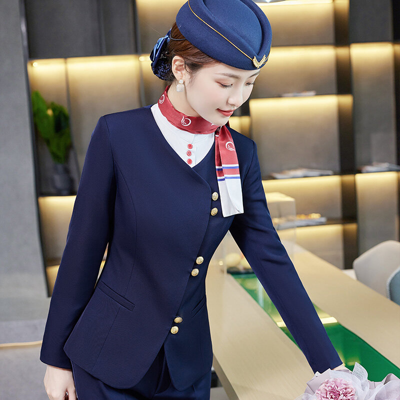 Uniforme della compagnia aerea per le donne Hostess Hostess cabina equipaggio assistente di volo compagnie aeree donne vestito uniformi
