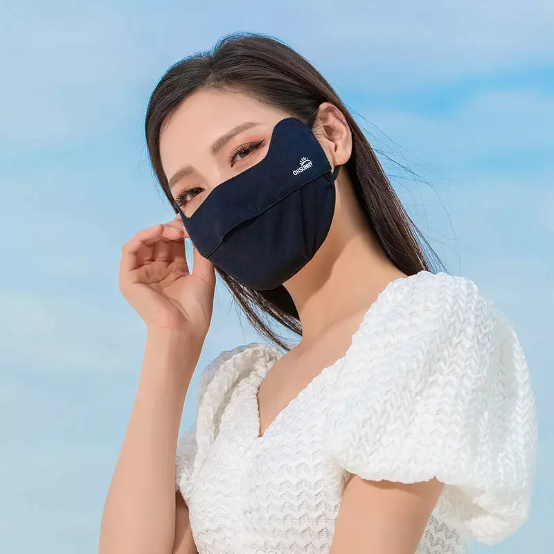 Ohsunny neue Gesichts bedeckung Sommer Outdoor Anti-UV-Sonnenschutz schnell trocknen offene Nase atmungsaktive Kühl gewebe einfarbige Masken