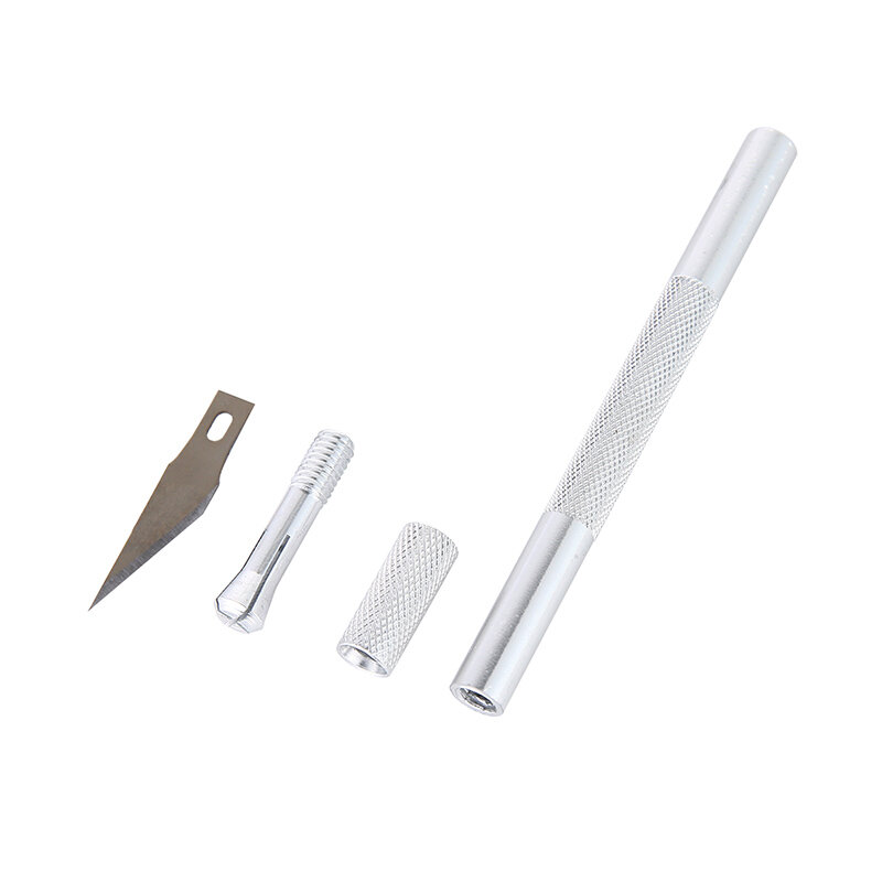 Kit pisau logam ukiran tidak licin + 40/10 BH #11 pisau pemotong pisau kerajinan untuk alat reparasi tangan PCB ponsel