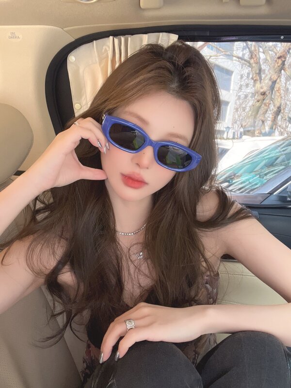 2024 nowy delikatny jad letnie kwadratowe okulary przeciwsłoneczne na plażę koreańska marka Design GM kobiety mężczyźni podróżne okulary do jazdy UV400 ochrona