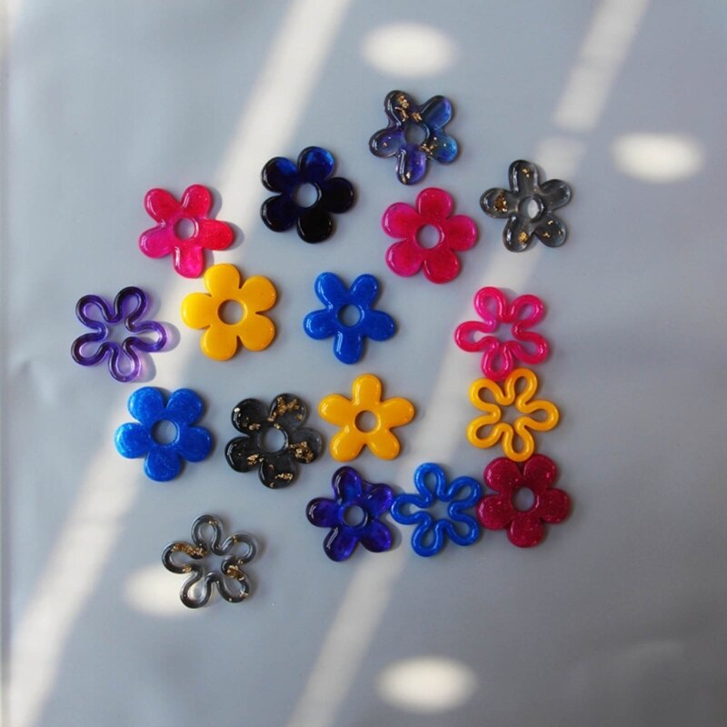 Molde silicona con dije flor cristal para collar DIY, fabricación joyas artesanales, colgante Floral hecho a mano