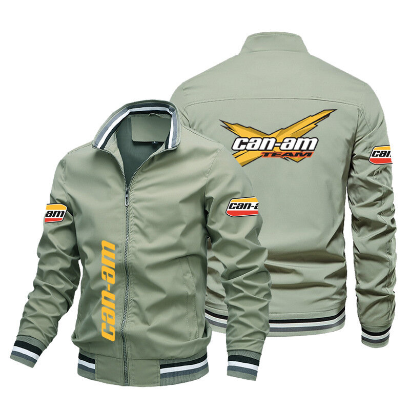 CAN-AM 남성용 얇은 오토바이 로고 재킷, 캐주얼 루즈한 대형 사이즈 야구 세트, 다목적 맨투맨, 용수철 및 가을