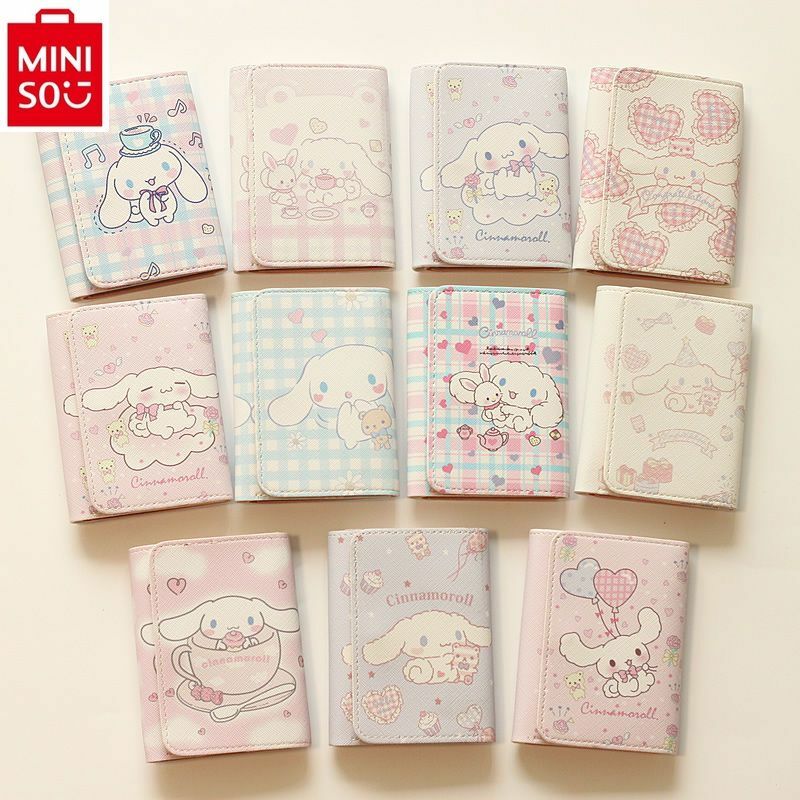 MINISO Sanrio cartoon cute cartoon wallet short wallet Cinnamoroll stacked coin purse
