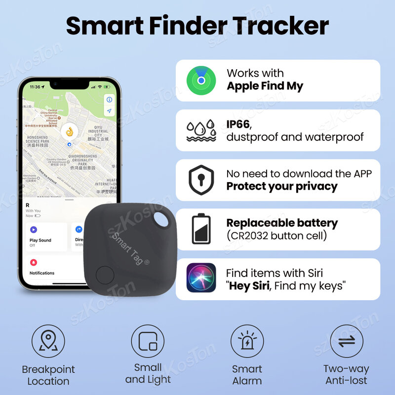 สมาร์ทแท็ก GPS ติดตามทางไกลสำหรับแอร์แท็กตัวค้นหากุญแจพวงกุญแจบลูทูธจักรยานป้องกันการสูญหายตัวระบุตำแหน่งขนาดเล็กทำงานร่วมกับ iOS ค้นหาของฉัน
