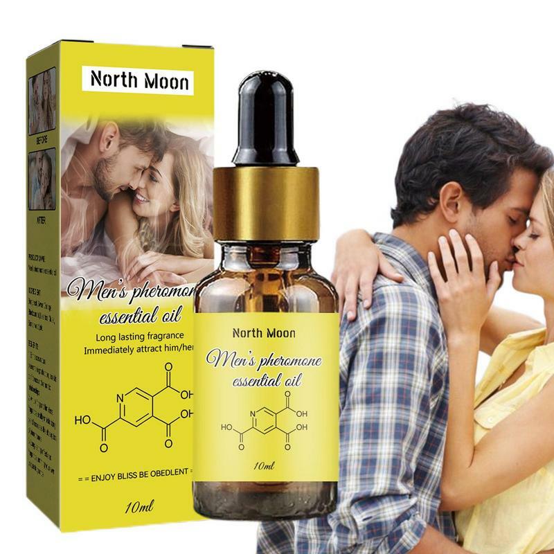 Óleo de perfume feromônico para homens e mulheres, duradouro, natural, refrescante fragrância corporal, óleo essencial, 10ml