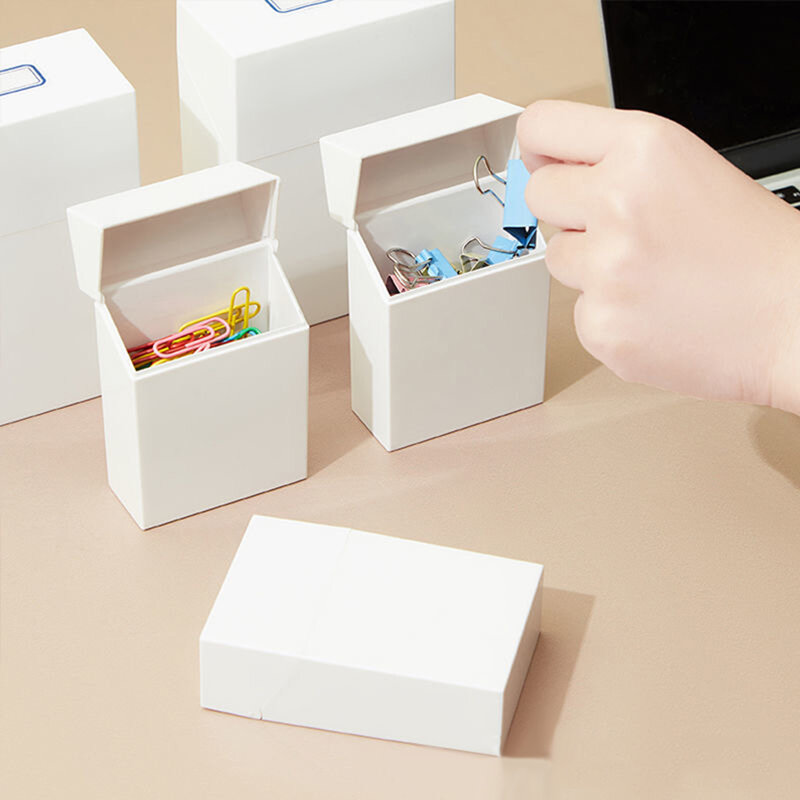 INS pudełko do przechowywania fotokartów plastikowe pudełko na karty fotograficzne Orangizer małe kompaktowe pudełko do sortowania szuflad z klapką na biurko materiały biurowe