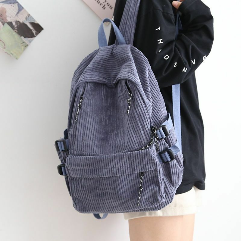 New Corduroy Women Backpack Female Shoulder School Bag for Teens College Women's Travel Backpacks Laptop Computer
