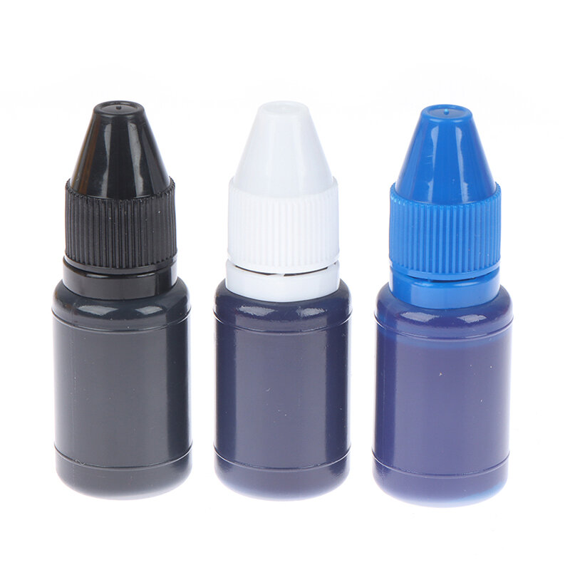 Recarga de Flash de 10ml, tinta de estampado de secado rápido, autoentintado para aceite de sello fotosensible, negro y azul
