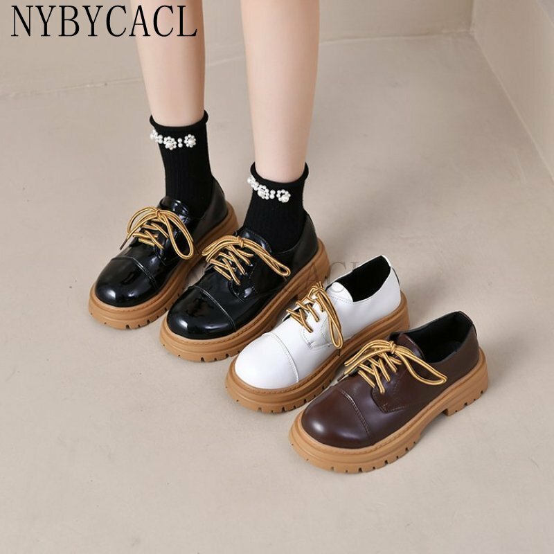 2023 Spring New White Women Casual Shoes Street Fashion Female Shoes Loafers Spring and Autumn Platform Vulcanized Shoes