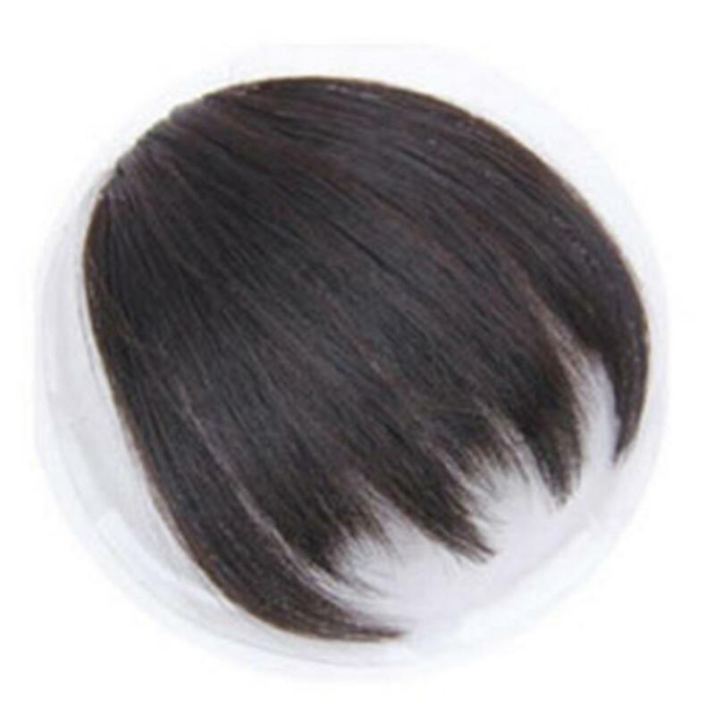 Estensione dei capelli In fibra ad alta temperatura frangia sintetica ad aria marrone nero Clip di estensione della frangia dei capelli finti In accessori per posticci