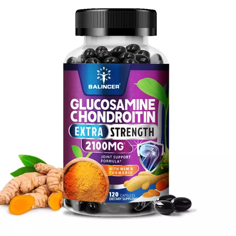 Complexo Glucosamina Condroitina com Raiz de Cúrcuma, Joint Support, Suplemento Dietético, 120 Cápsulas Vegetarianas