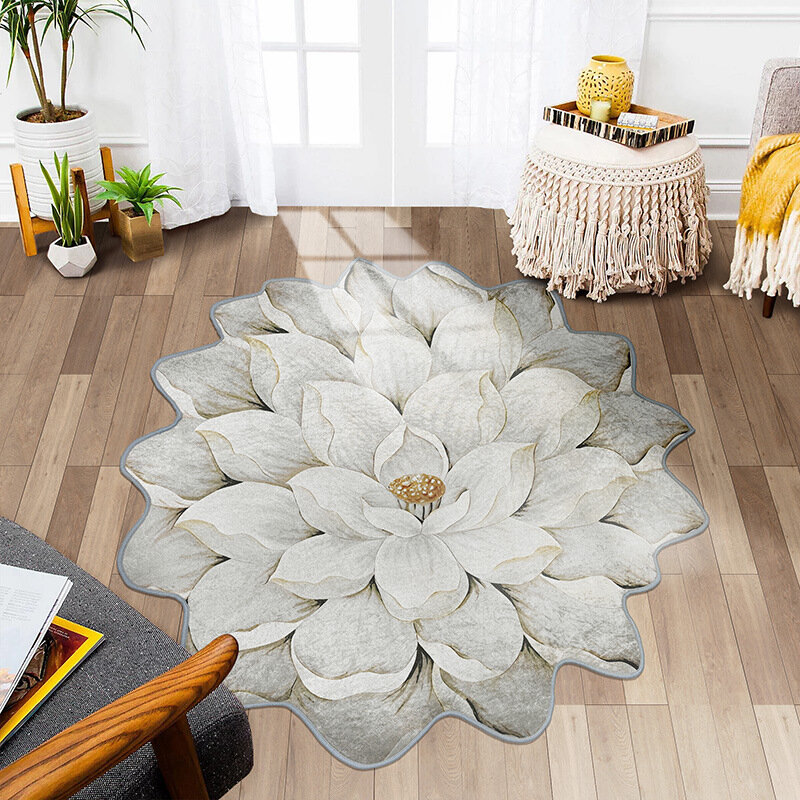 Dywanik domowy nieregularny salon pluszowy nowoczesny skandynawski dywaniki do sypialni zmywalny mata antypoślizgowa w kształcie kwiatu dywan do dekoracji salonu