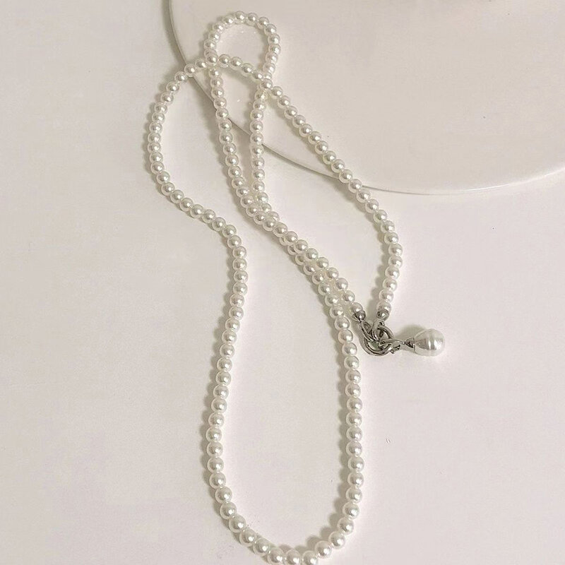 Modne perły osobowości długie łańcuszek dla dziewcząt uniwersalne łańcuchy plecak Crossbody akcesoria komplet biżuterii prezenty