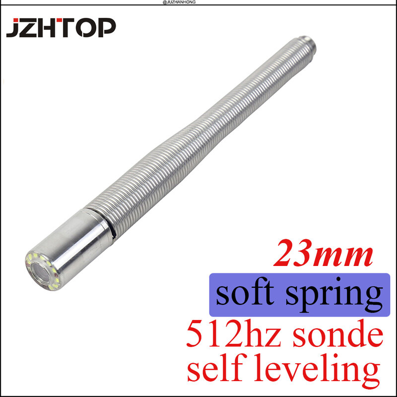 23mm Self Leveling Pipe Camera Head Replacement 512hz Transmitter Sonde Drain Sewer Video Camera LED Lights Soft Spring Flexible