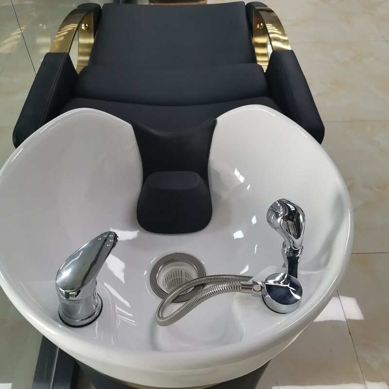 Chaise de barbier de bonne qualité, station de bol de shampooing et chaise pour salon de coiffure, approvisionnement d'usine