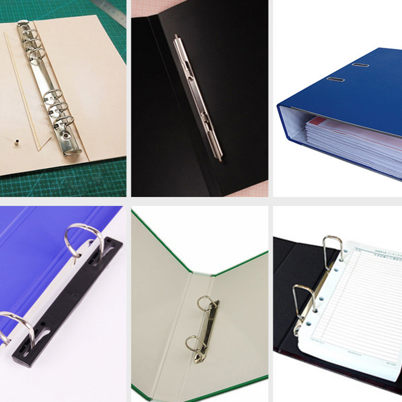 6 Stuks Losse Blad Boek Binder 6-Holes Binder Mechanisme Ring Snap Scharnierende Binding Clip Metalen Clip Ring Binder Voor Notebook Dagboek