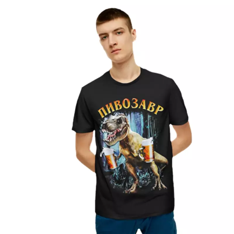 T-shirt décontracté pour hommes avec imprimé Pivosaurus, T-shirt unisexe, Y-Tee