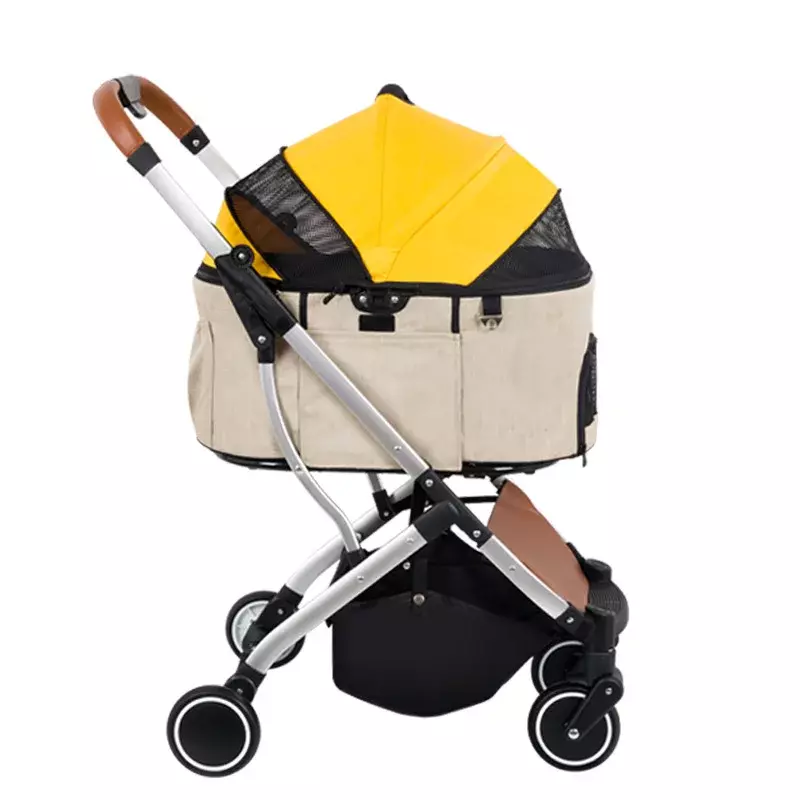 Detachable Pet Stroller Lightweight and Breathable Pet Carrier Aluminum Trolley Portable Dogs Buggy Strollers for Dogs