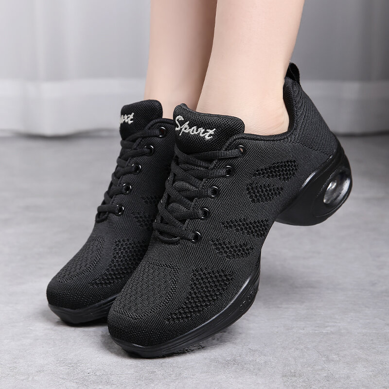 รองเท้ากีฬาผู้หญิงนุ่มระบายอากาศได้ดีรองเท้าฝึกรองเท้าเต้นผู้หญิงรองเท้ากีฬารองเท้าเต้นแจ๊สสมัยใหม่