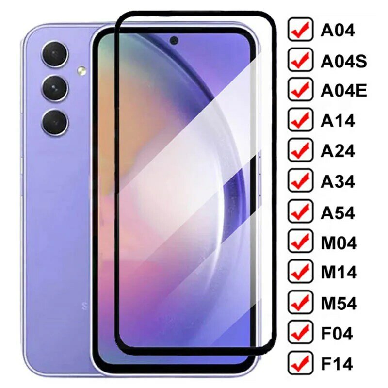 Película de vidro temperado para Samsung Galaxy, Proteção 9999D, protetor de tela, A04, Core, A04E, A14, A24, A34, A54, M04, M14, F04