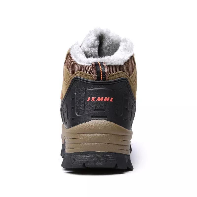 Botas de nieve de talla grande para hombre, zapatos cálidos de piel y felpa con cordones, a la moda, novedad de 2024