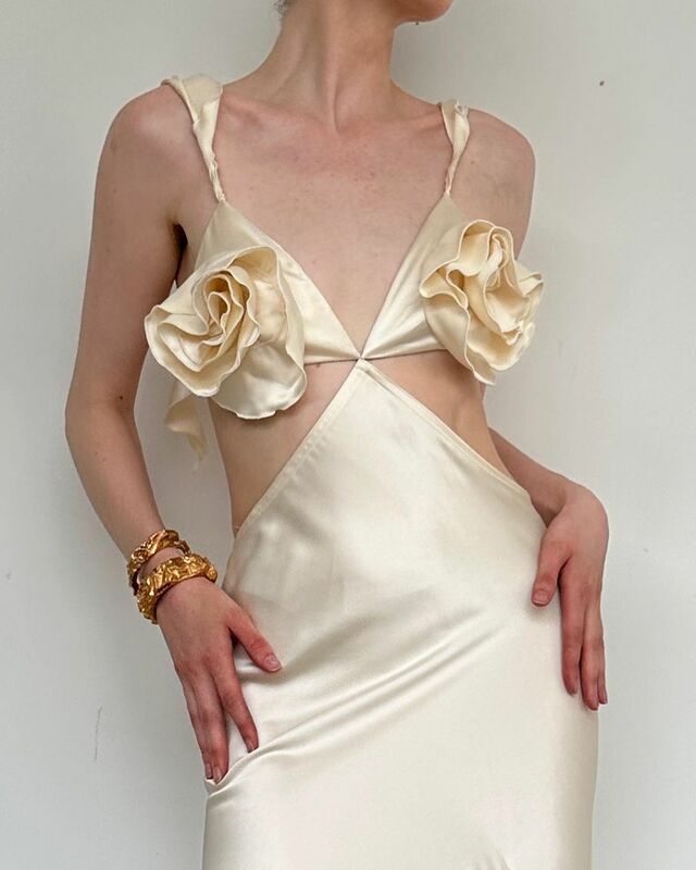 Gaun pesta klub malam seksi gaun malam Cup Floral punggung terbuka gaun Prom desain khusus untuk pemotretan gaun fotografi gadis