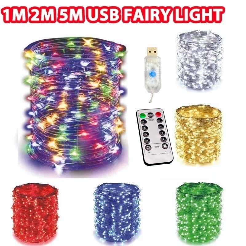 USB LED Lichterkette 5m/10m/20m/30m 8 Modus Fernbedienung Lichter Fee Girlanden Hochzeit Weihnachten Urlaub Dekor Lampen Neujahr