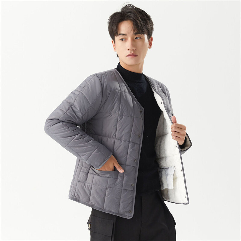 男性用の軽くて暖かい秋のニットジャケット,カシミヤと綿のジャケット,大きいサイズ