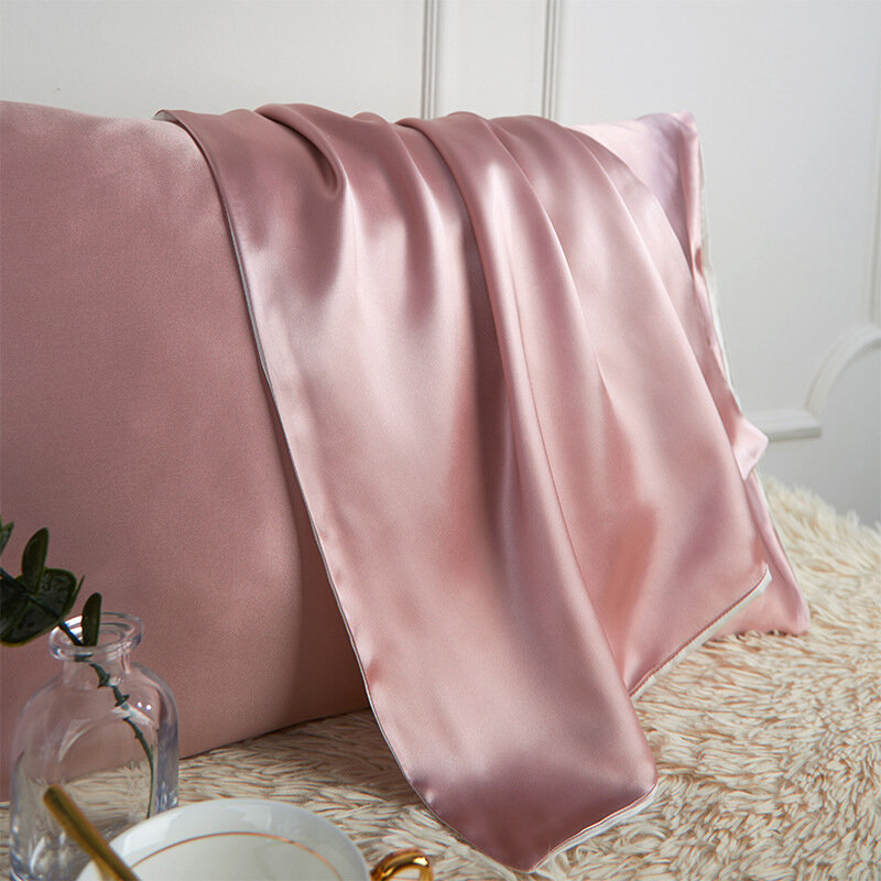 Funda de almohada de seda Real, protector de piel para el cabello, fundas de lujo, decoración de cama para el hogar
