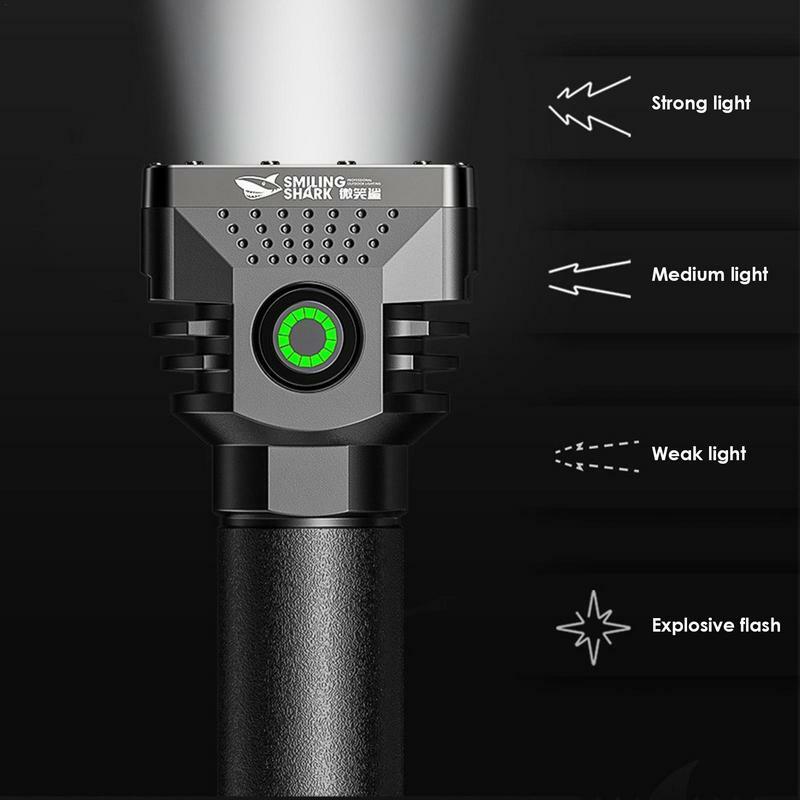 Potente torcia a LED ricaricabile Flash Light USB ad alta potenza LED torce Zoom lanterna torcia a colpo lungo