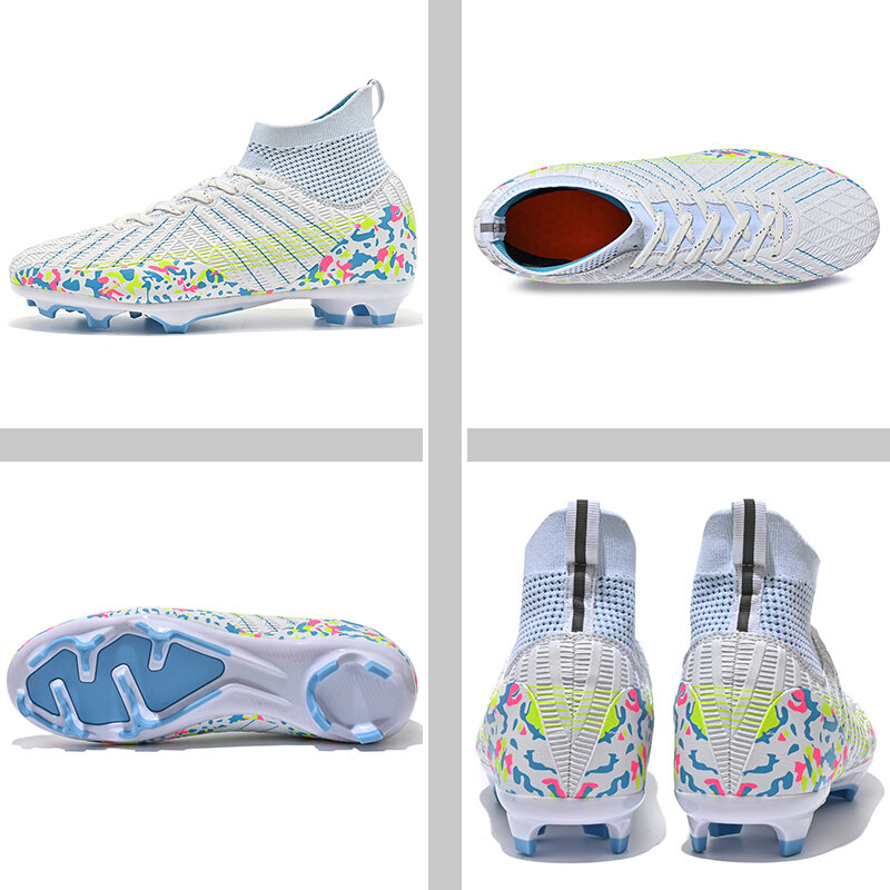 Chaussures de football respirantes à haut rinçage pour hommes et enfants, bottes de football originales, chaussures de sport d'entraînement