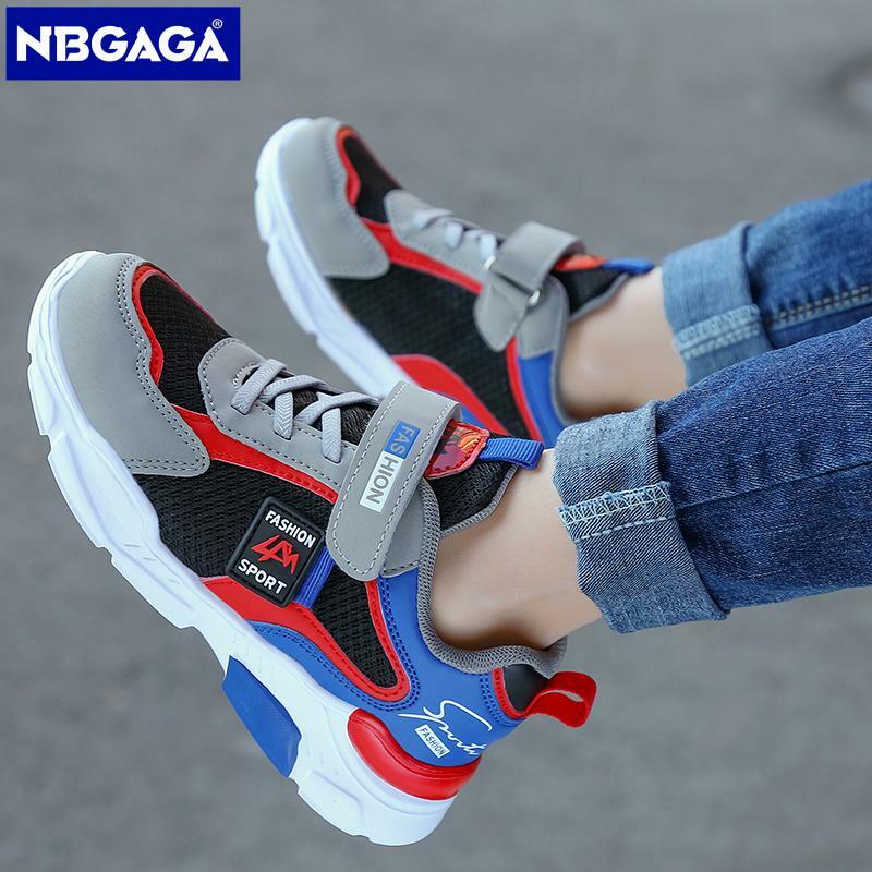 Children Casual Shoes for Boys Breathable Sneaker Summer Air Mesh Kids Hook&Loop Students School Shoe Size28-40