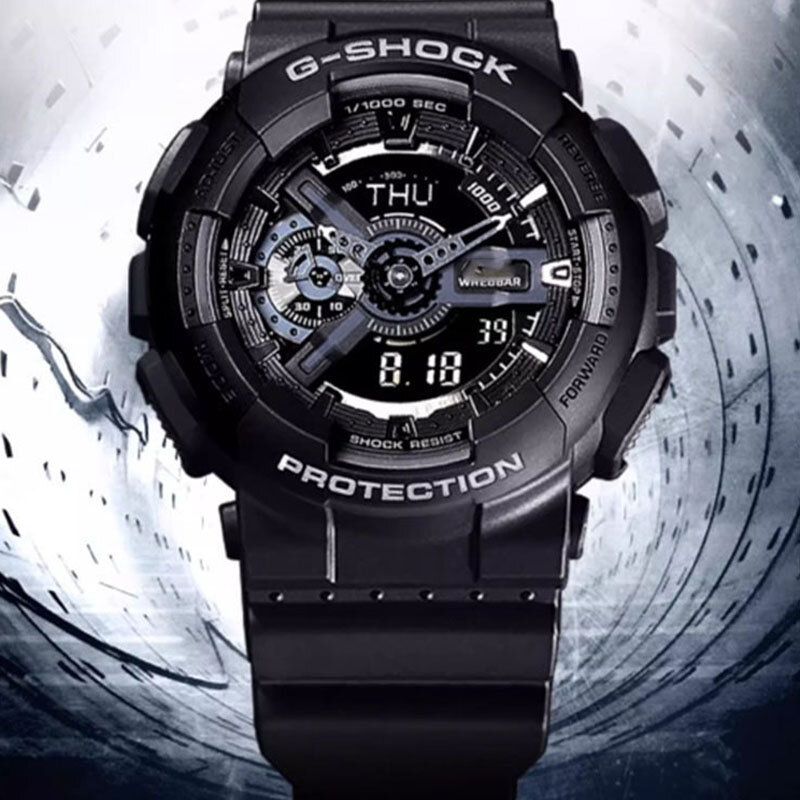 G-SHOCK GA110 jam tangan multifungsi pria, arloji olahraga luar ruangan tahan guncangan tampilan ganda Quartz