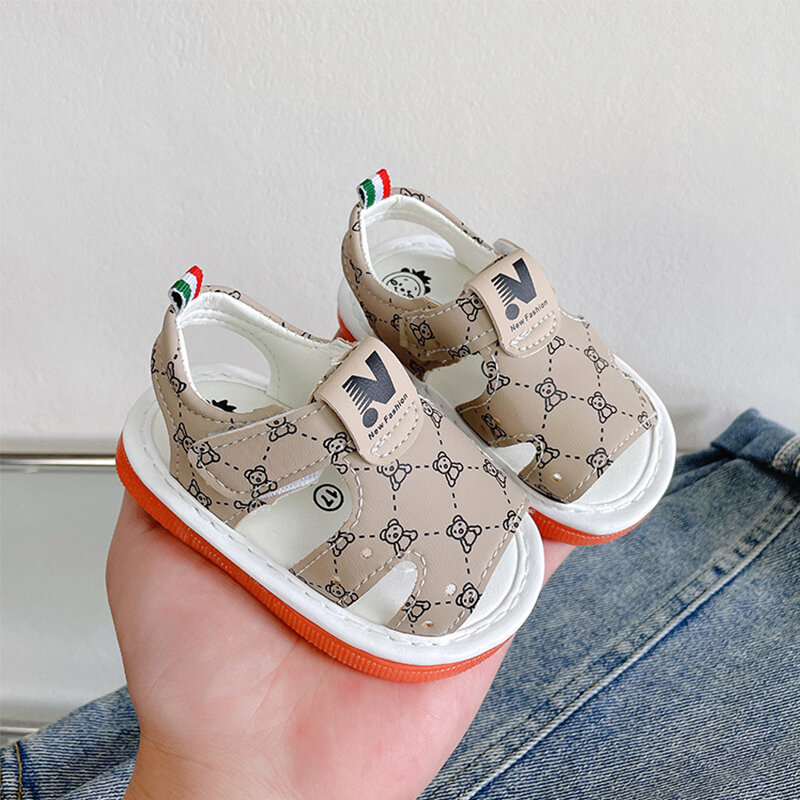 Sandalias antideslizantes para bebé recién nacido, zapatos planos de suela suave, a la moda, para verano