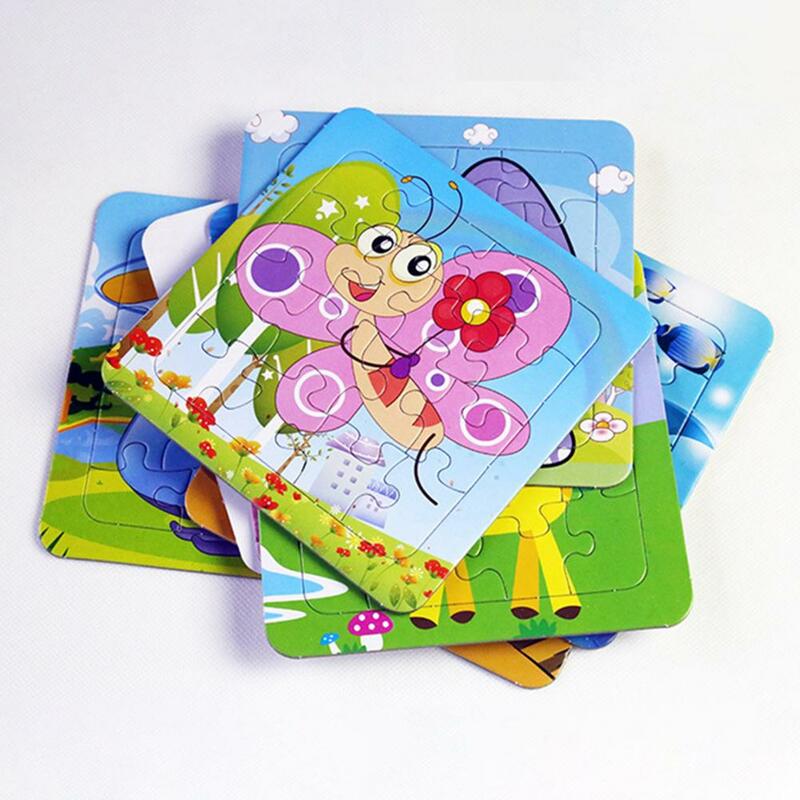 Durable Jigsaw Puzzle Hands-on Ability Paper Children Baby Cartoon Animal/Traffic Puzzle  Puzzle Toy    Kids Puzzle 1 Set