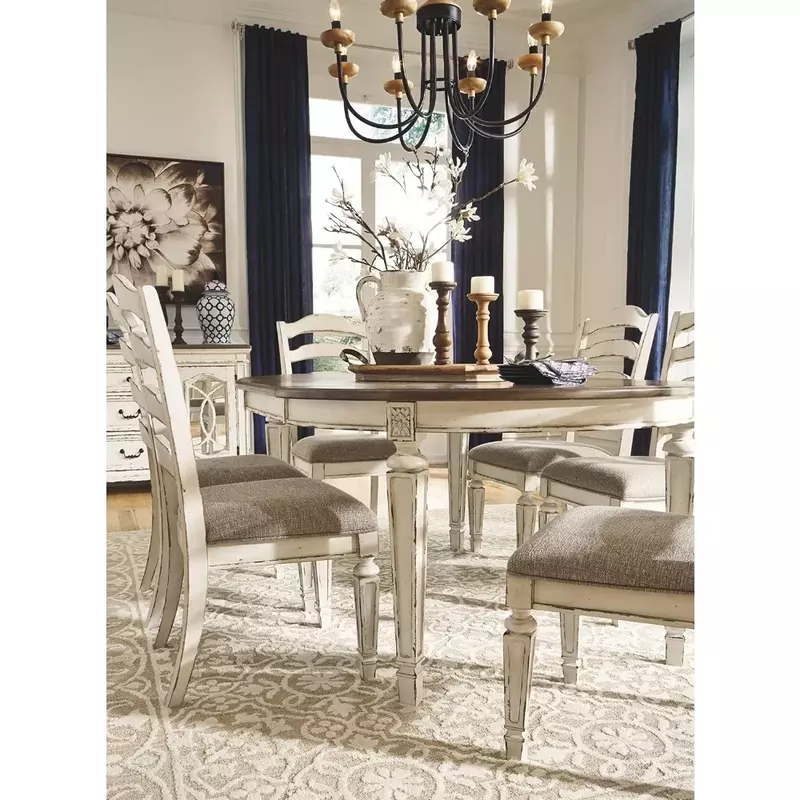 Realyn jadalnia krzesło tapicerowane 2 liczby, antyczne białe krzesła do salonu fotele stołowe i krzesła meble