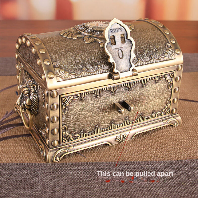 Chinese Style Jewelry Box Storage Box with Lock and Drawer Anti-Oxidation Fine Jewelry Earrings Wedding and Birthday Gift