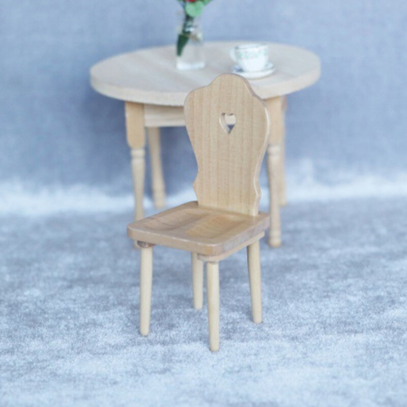 1pc 1:12 Dollhouse Miniature Love Chair Model Stool Backchair Furniture Decor Toy Doll House Accessories