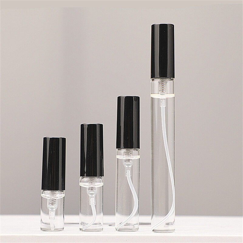 Mini Perfume Refiller Bottle Garrafa de vidro portátil Garrafa de cosméticos vazia Tubo de teste de amostra Ferramenta cosmética de viagem 2 ml, 3 ml, 5 ml, 10ml