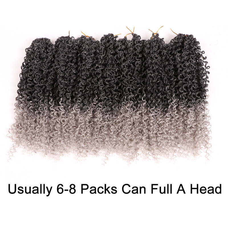Gogo-sintético crochê encaracolado cabelo para mulheres, 14 polegadas, com locs do falso, torção profunda, onda de água