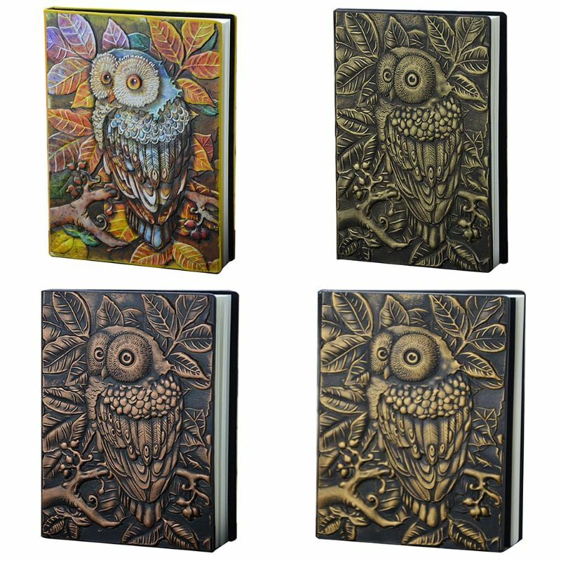 3D Carving Owl Embossed Notebook Journal Notepad Travel  Planner Sketchbook Dropship
