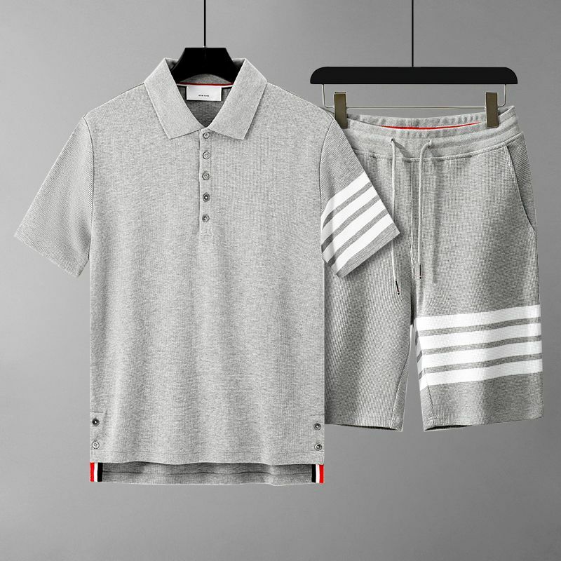 Рубашка-поло с коротким рукавом и шорты, повседневный спортивный комплект из двух предметов для мужчин и женщин