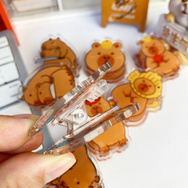 Capybara Cartoon Memo Clip Transparent Paperclip PP Clip Kawaii Ins Decorative Acrylic Paper Clip Photo Clamp
