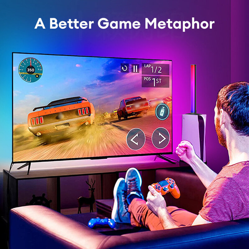 Lampu Desktop kontrol suara, lampu Pickup suasana, simfoni pintar RGB dengan kontrol aplikasi untuk komputer TV bermain game Desktop