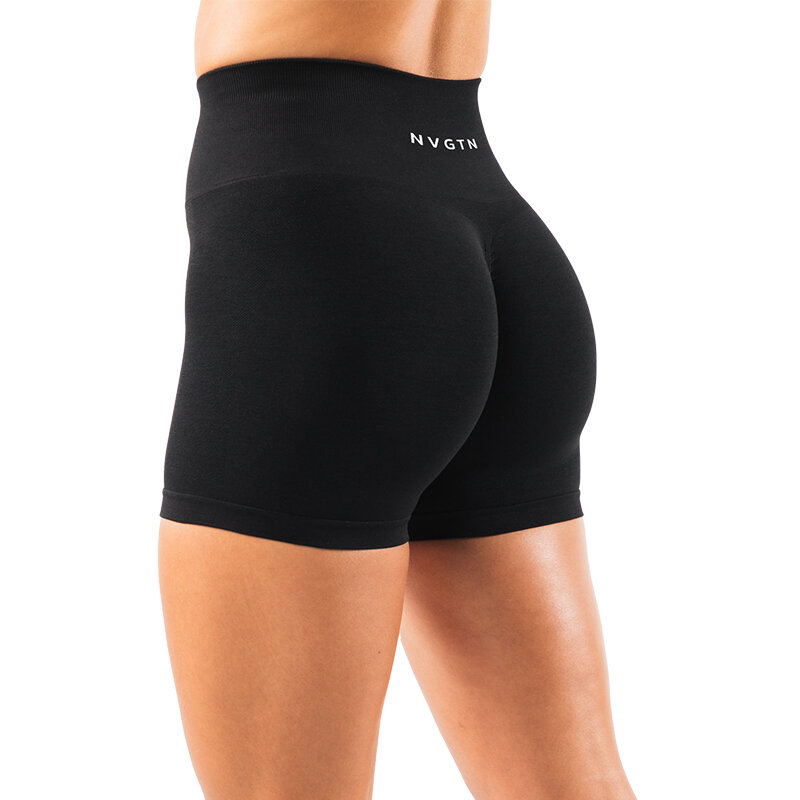 NVGTN celana pendek wanita, spandeks memperkuat pendek mulus memperkuat pakaian olahraga ketat lembut pakaian kebugaran celana Yoga pakaian Gym